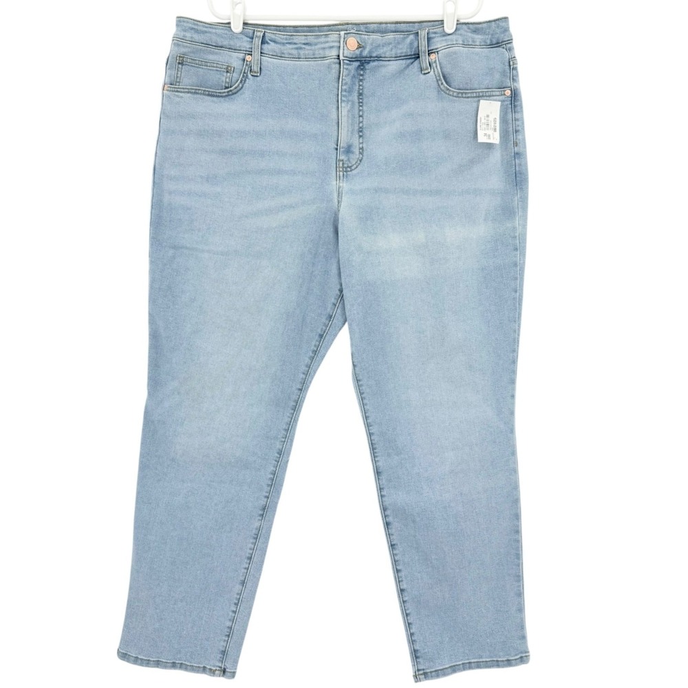 NWOT Terra & Sky Women Core Straight High Rise Stretch Blue Denim Jeans Plus 18W